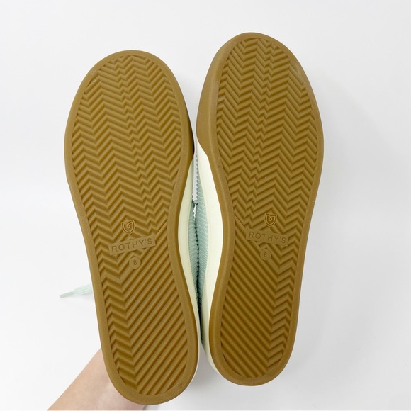 NWB ROTHY'S THE LACE UP SNEAKER SHOES IN SPEARMINT GREEN - Picture 3 of 6